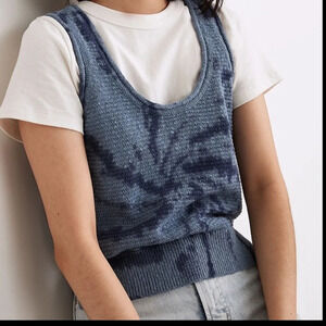 Madewell‎ Tie-Dye Fairview Sweater Tank Womens Size XXS Stretch Blue